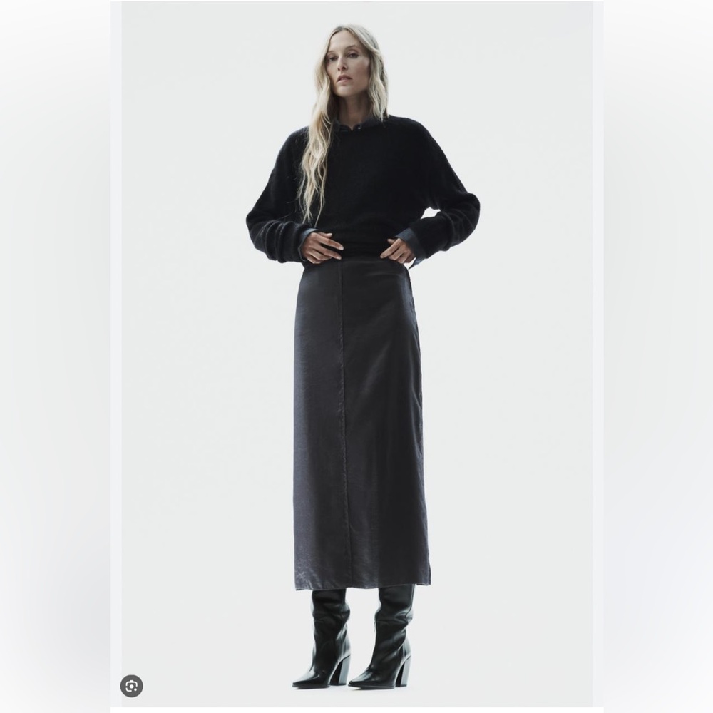 Zara Iridescent Midi Skirt